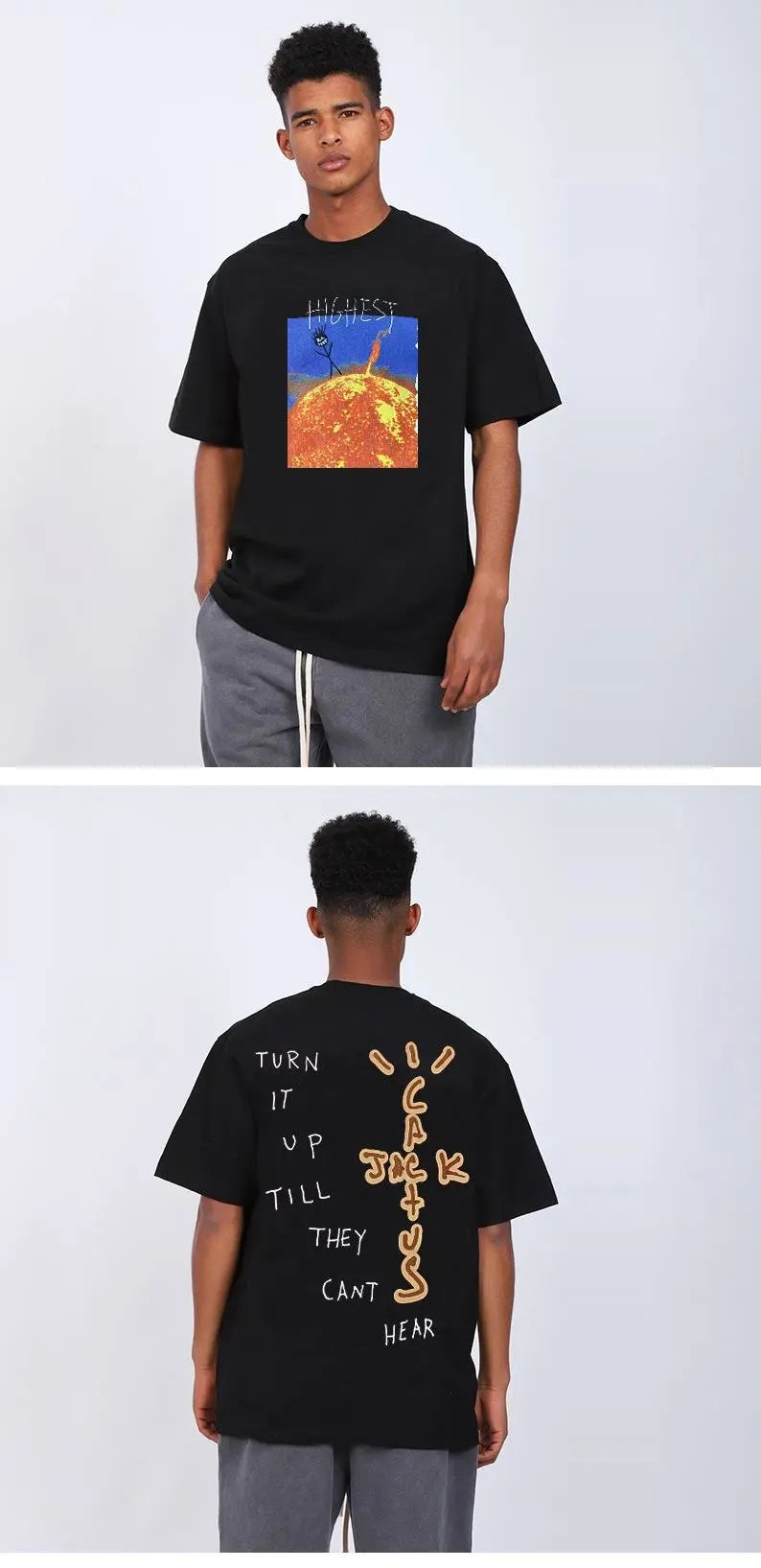 Street Style Cotton Graphic Tee Midnight Black - Gallery Image 8 - Detailed View