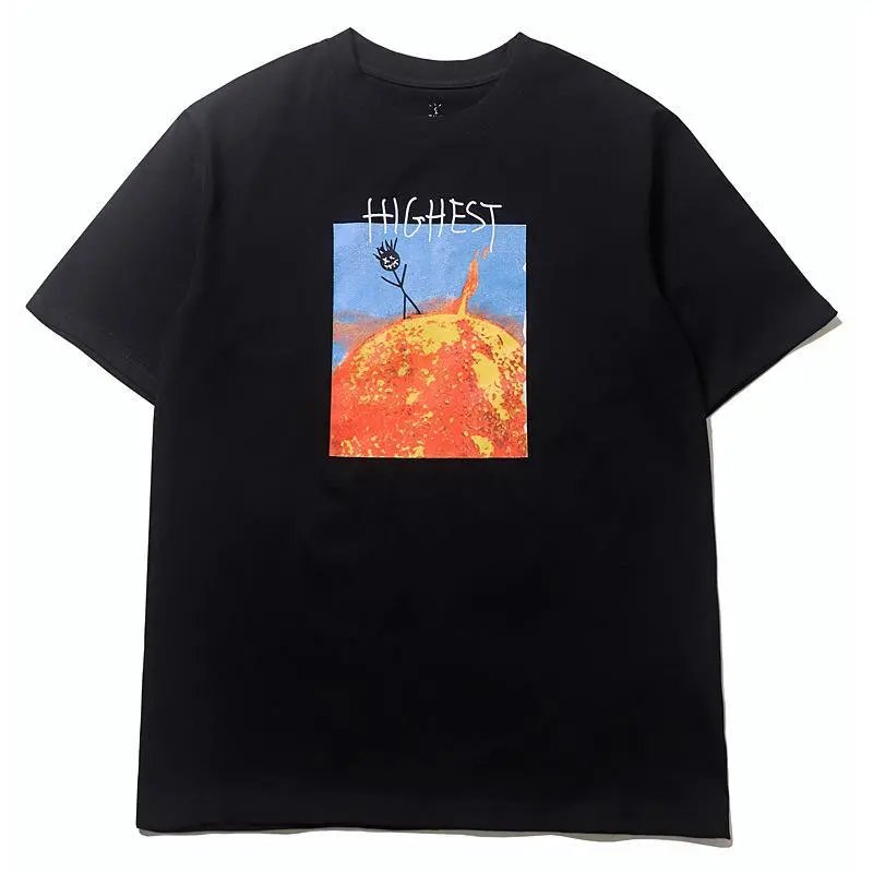 Street Style Cotton Graphic Tee Midnight Black - Travis Scott - Cnfans - $20.00