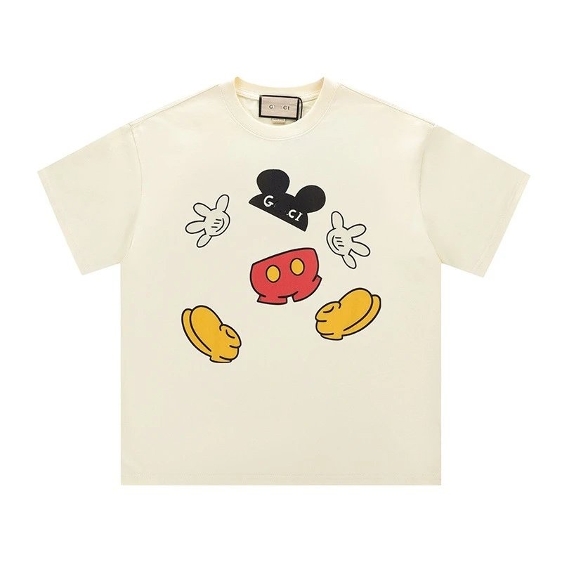 Cartoon Graphic Cotton Summer T-Shirt - Ivory - Gucci - Cnfans - $23.55