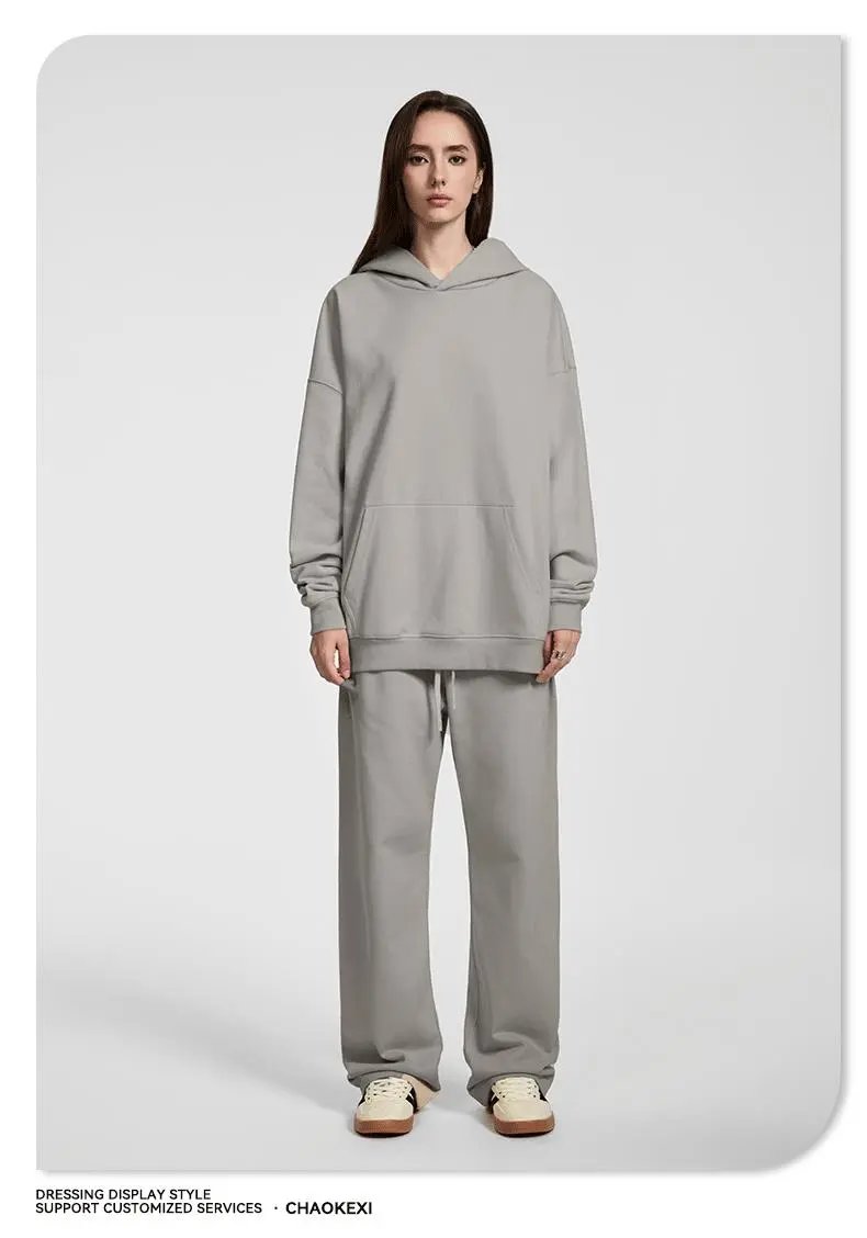 Oversize Casual Hoodie Sweatshirt Autumn Winter Charcoal - Gallery Image 10 - Detailed View