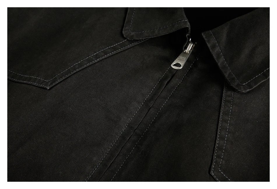 Retro Cleanfit Unisex Spring Fall Workwear Jacket Plaid Lined Obsidian - Gallery Image 11 - Detailed View