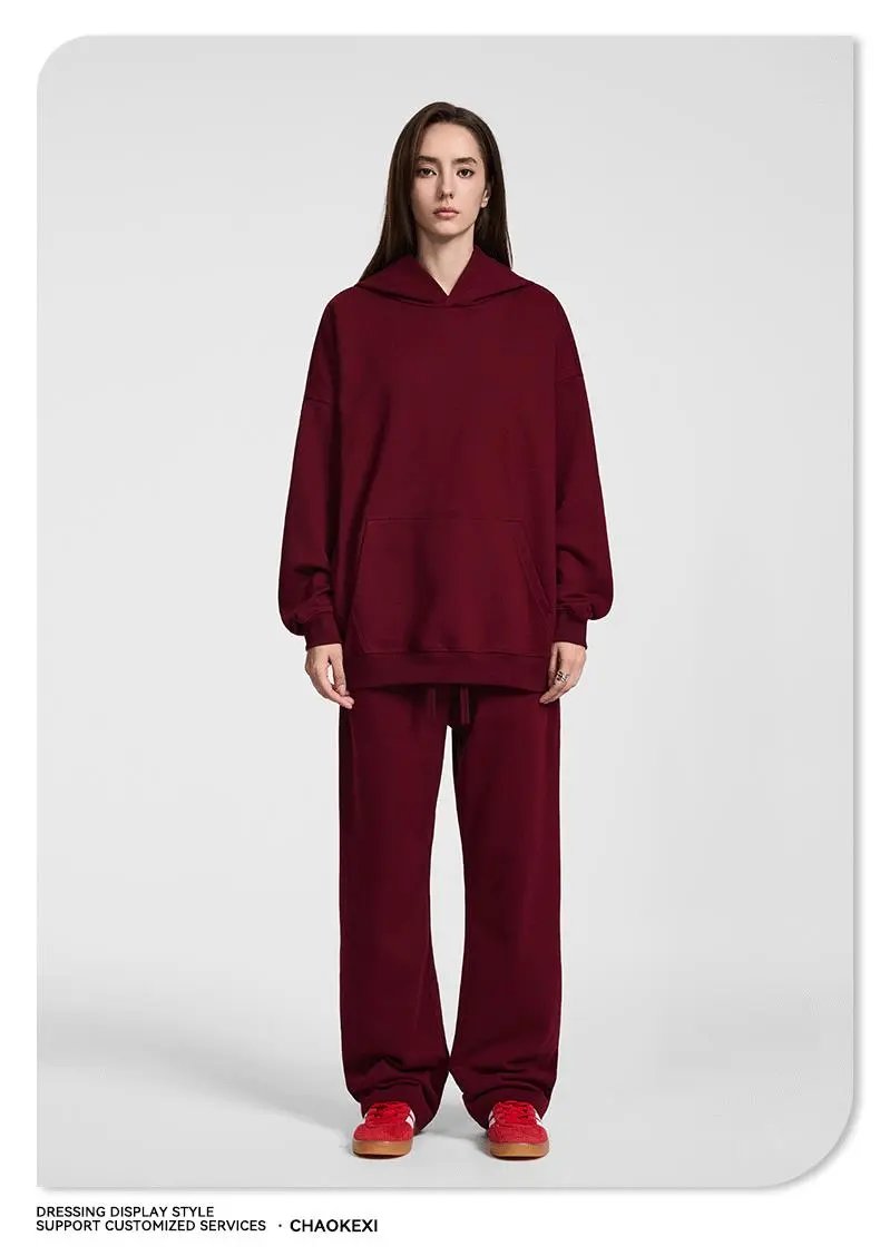 Oversize Casual Hoodie Sweatshirt Autumn Winter Charcoal - Gallery Image 9 - Detailed View