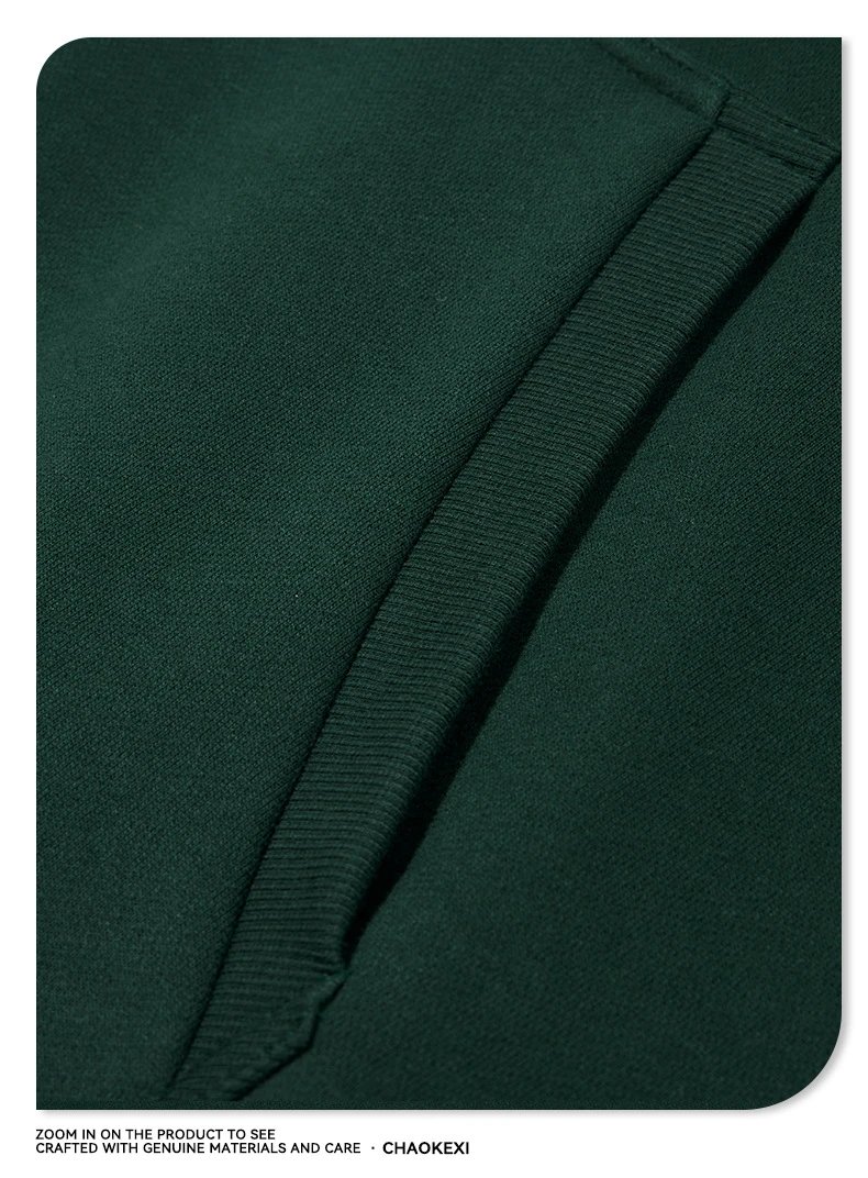 Men Oversized Fleece Pullover Street Hoodie Espresso Brown - Gallery Image 13 - Detailed View