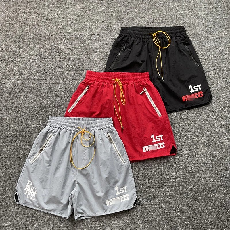 Rhude Logo Print Casual Shorts Multi - Gallery Image 9 - Detailed View