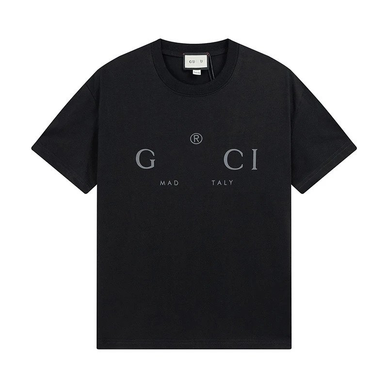 Casual Cotton Short Sleeve Tee Unisex Onyx - Gucci - Cnfans - $21.94