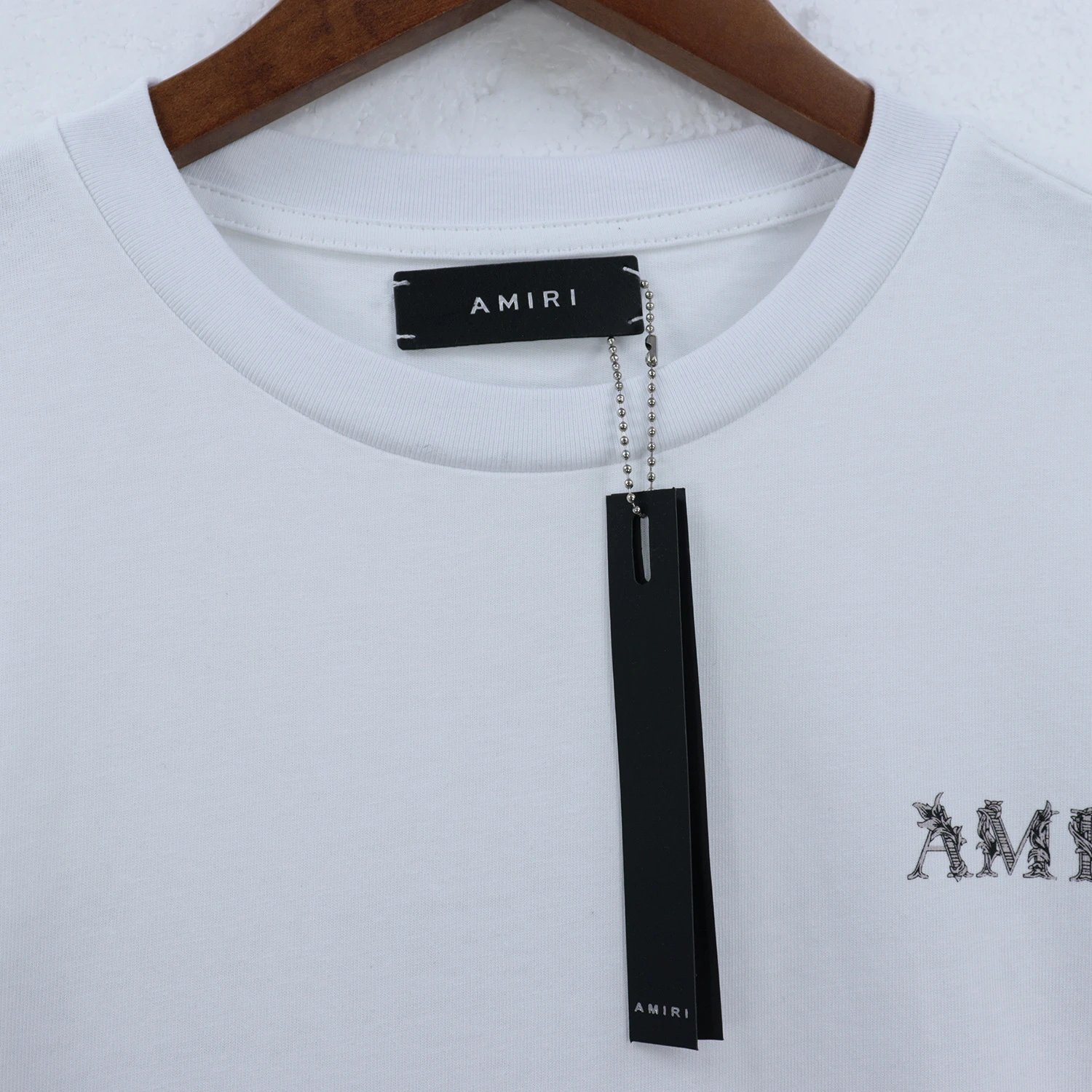 Amiri T-Shirt with Logo Print Black - Gallery Image 10 - Detailed View