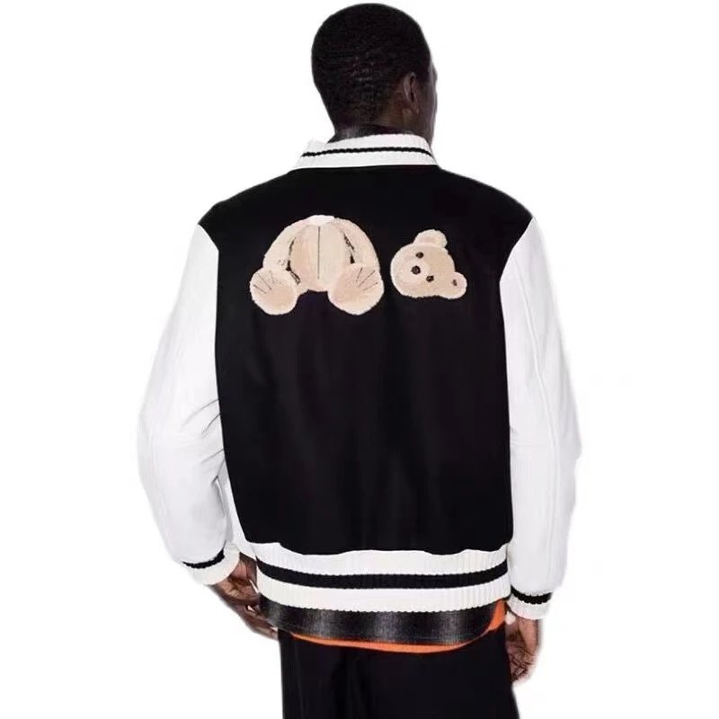 Varsity Style Embroidered Jacket Unisex Bottle Green - Gallery Image 10 - Detailed View