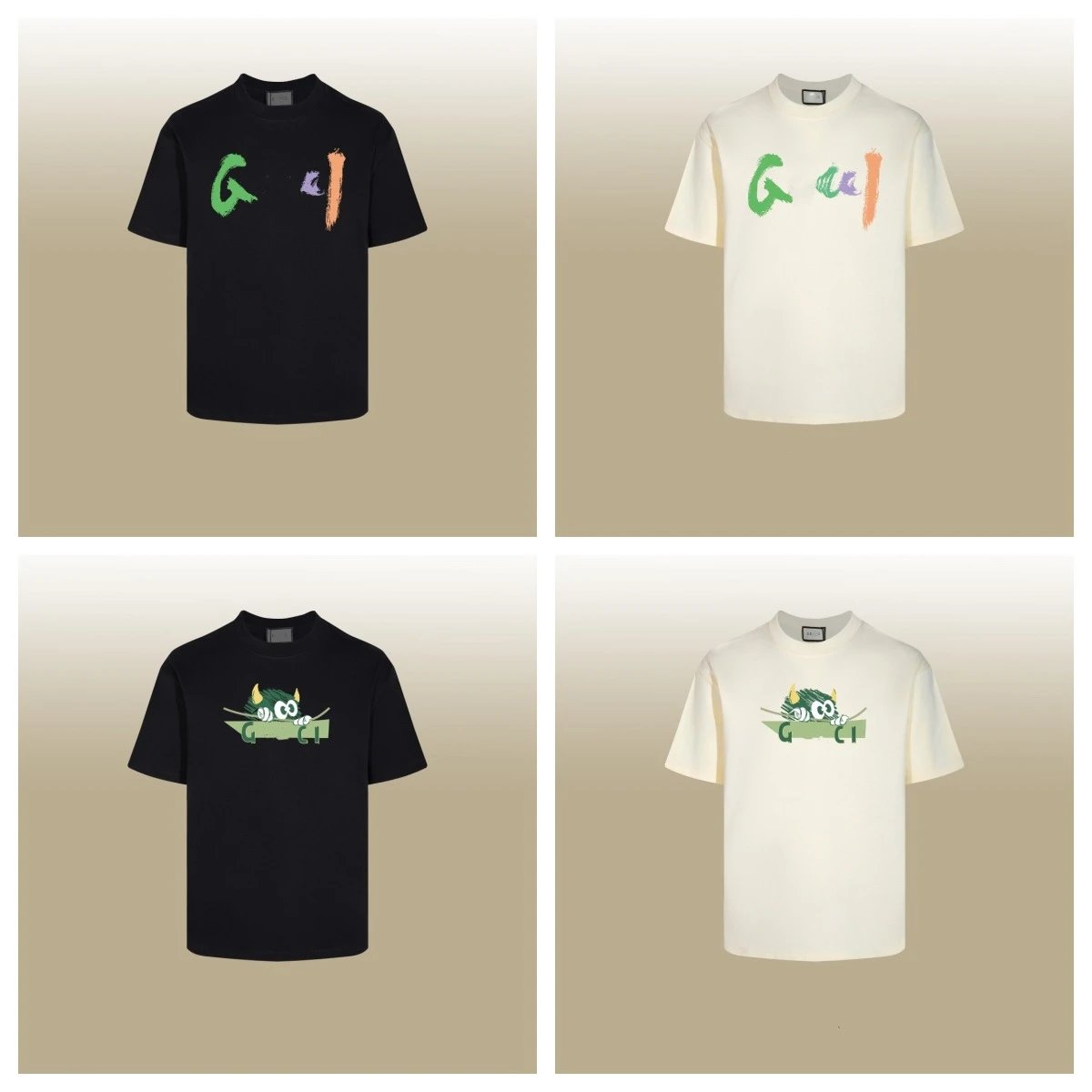 Casual Logo Cotton Tee Unisex Top Ecru - Gallery Image 13 - Detailed View