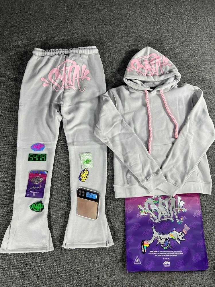 Street Fleece Hoodie Pants Set, Casual Scarlet - Syna World(Syna) - Cnfans - $58.03
