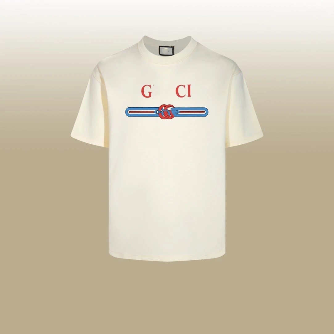 Casual Cotton Graphic Tee Unisex Ivory - Gucci - Cnfans - $25.81
