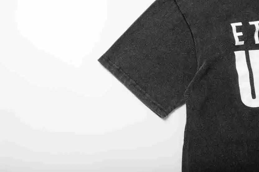 Vintage Graphic Washed Cotton Streetwear Tee Charcoal - Gallery Image 12 - Detailed View