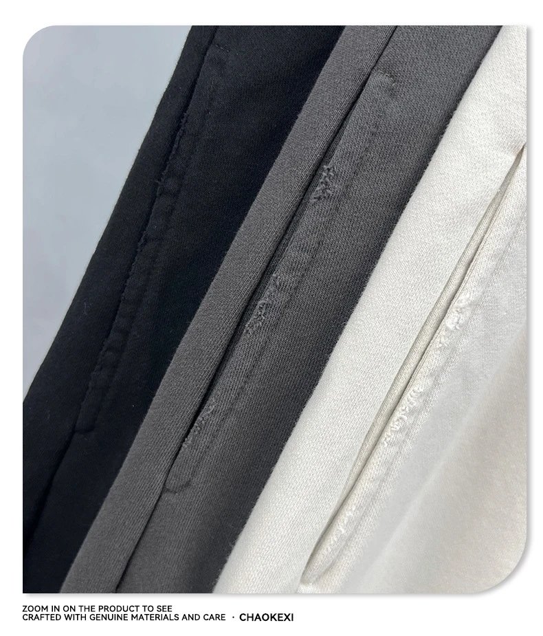 Casual Autumn Pants, Loose Fit, Ecru - Gallery Image 7 - Detailed View