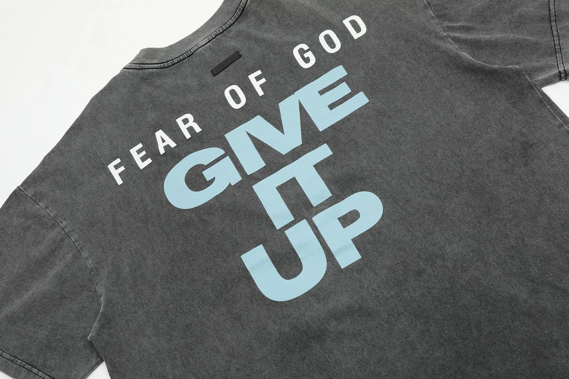 Vintage Washed Cotton Streetwear Tee Charcoal - Gallery Image 7 - Detailed View