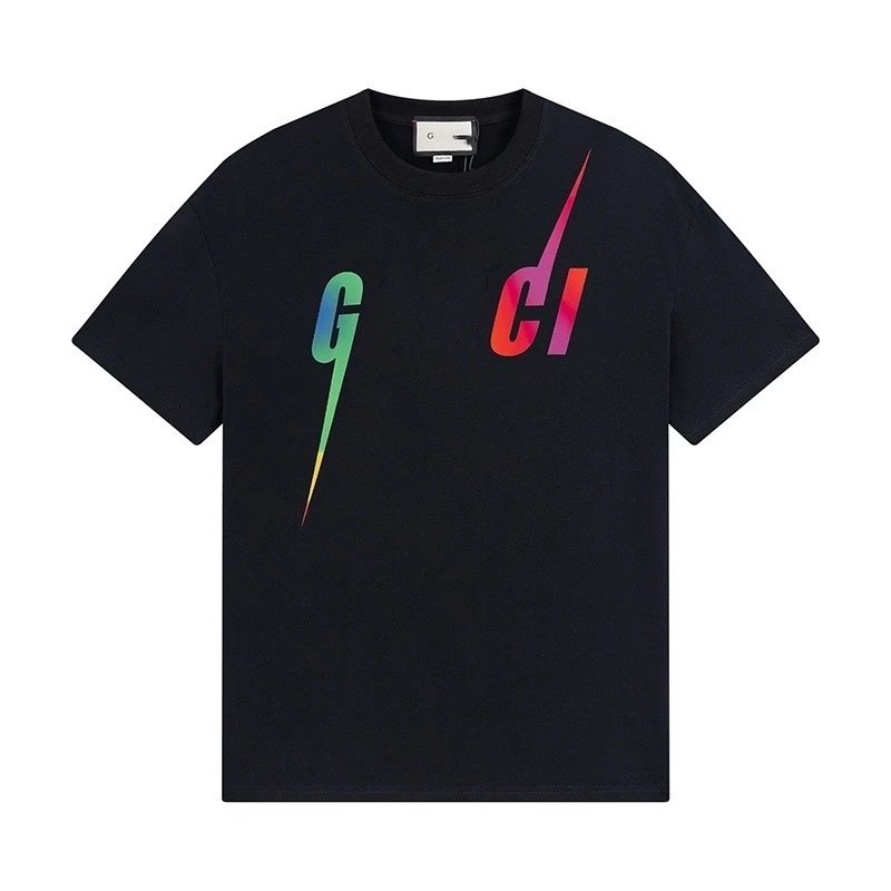 Casual Letter Print Cotton Tee Unisex Onyx - Gucci - Cnfans - $21.94