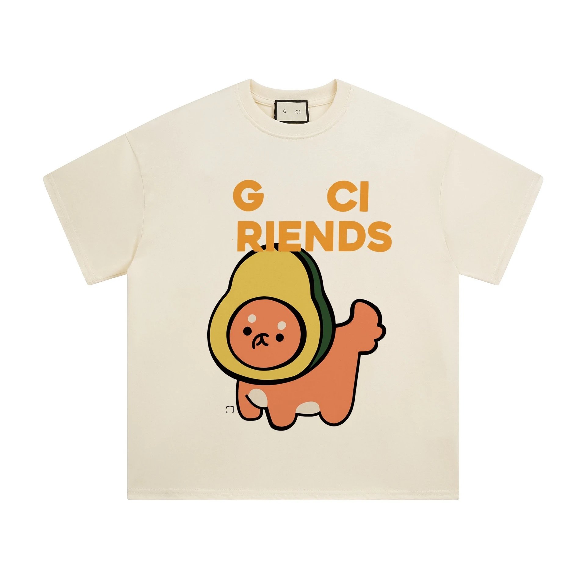 Casual Animal Cotton Tee Unisex Ecru - Gucci - Cnfans - $22.58