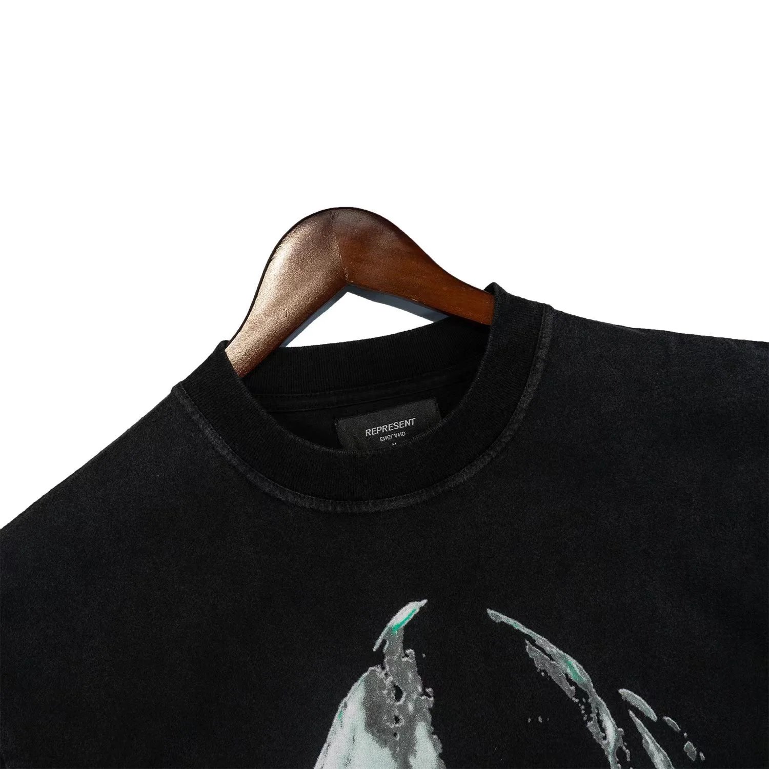 Represent Shark Tee Black - Gallery Image 4 - Detailed View
