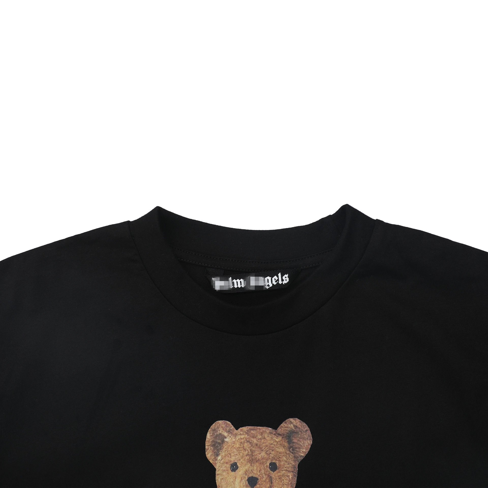 Street Style Teddy Print Cotton T-Shirt Jet Black - Gallery Image 9 - Detailed View