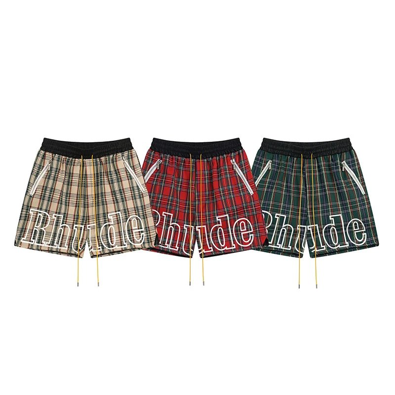 Rhude Plaid Mesh Shorts Multicolor - High Quality Product Image - Cnfans