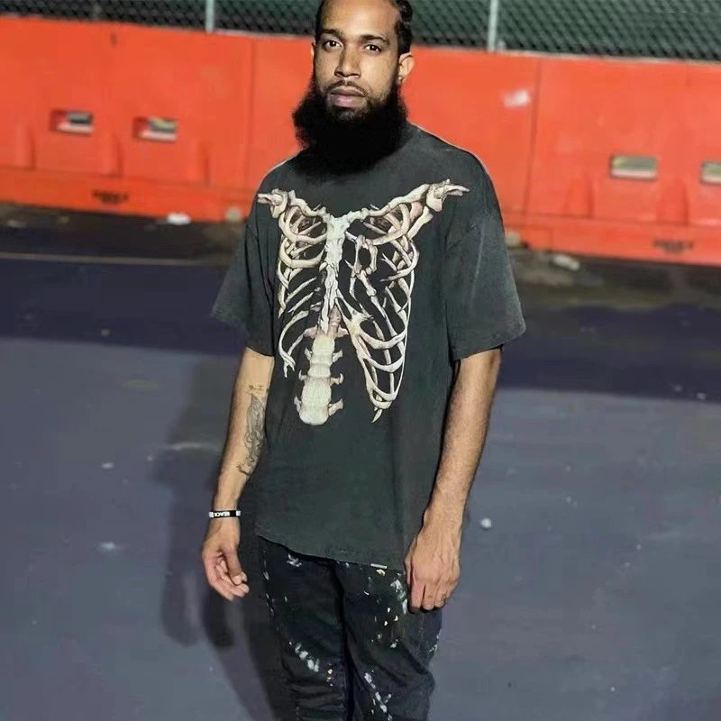 REPRESENT Skeleton Washed Tee Black - Gallery Image 6 - Detailed View