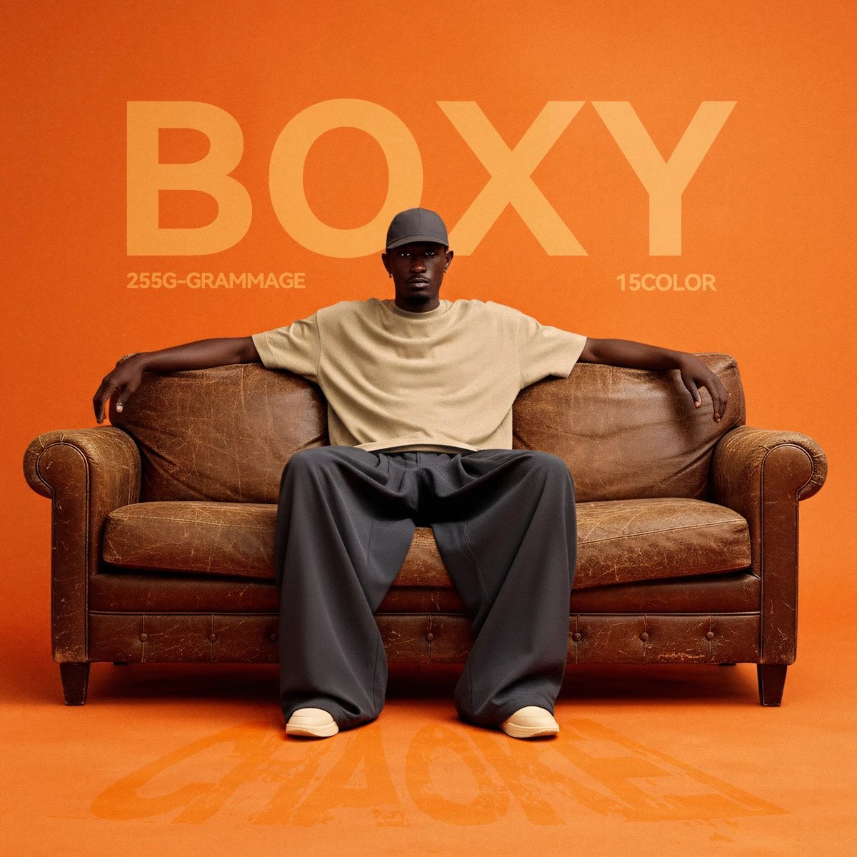 Retro Cotton Boxy T-Shirt Unisex Tee Ecru - Gallery Image 1 - Detailed View