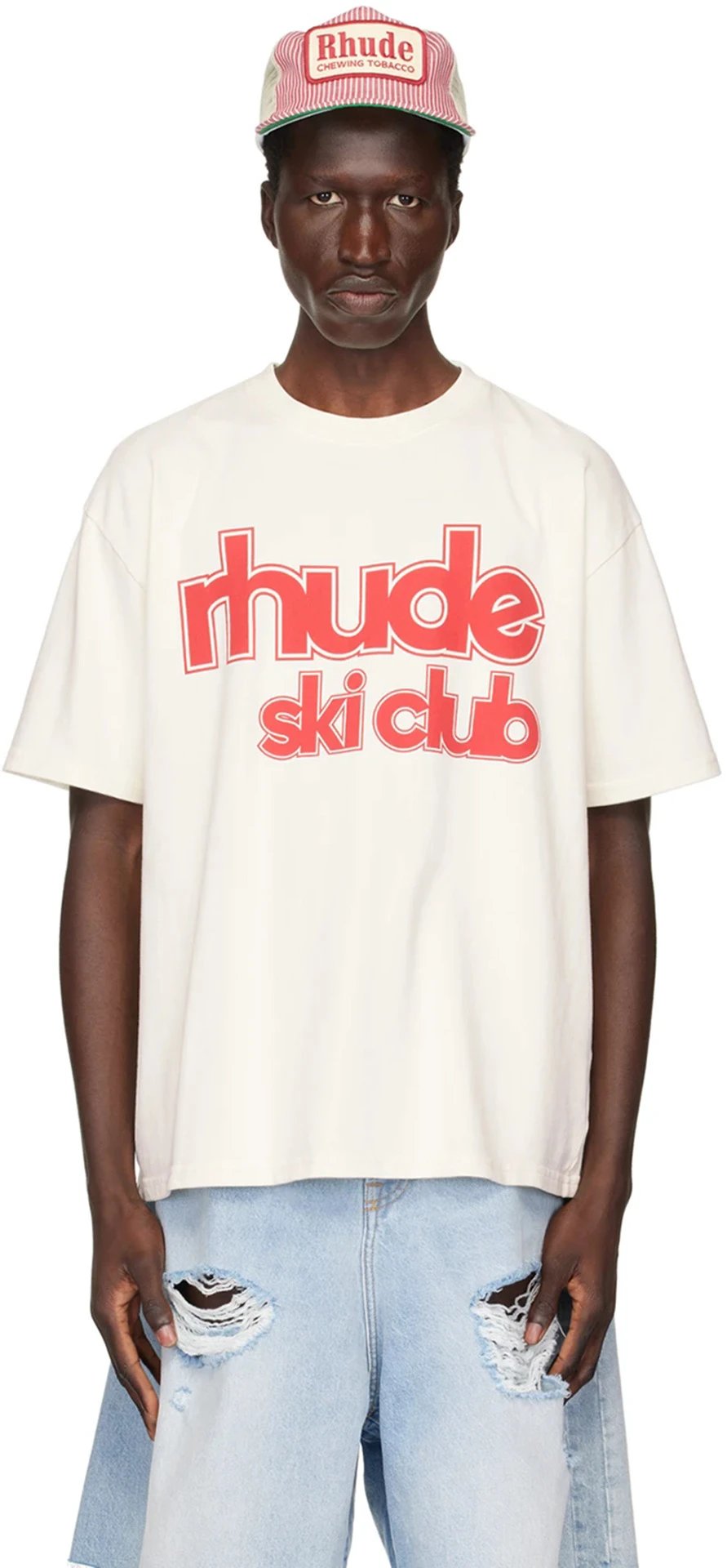 Rhude Skull Graphic Tee White - Gallery Image 9 - Detailed View