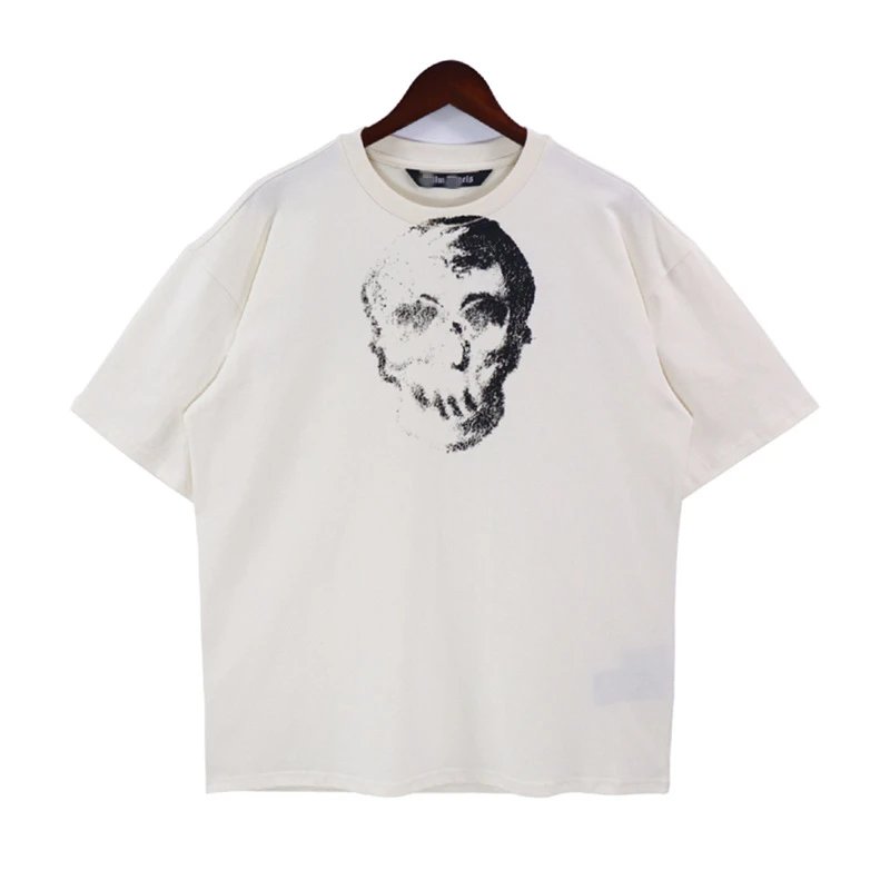 Skull Graphic Streetwear Cotton T-Shirt Ivory - Gallery Image 8 - Detailed View
