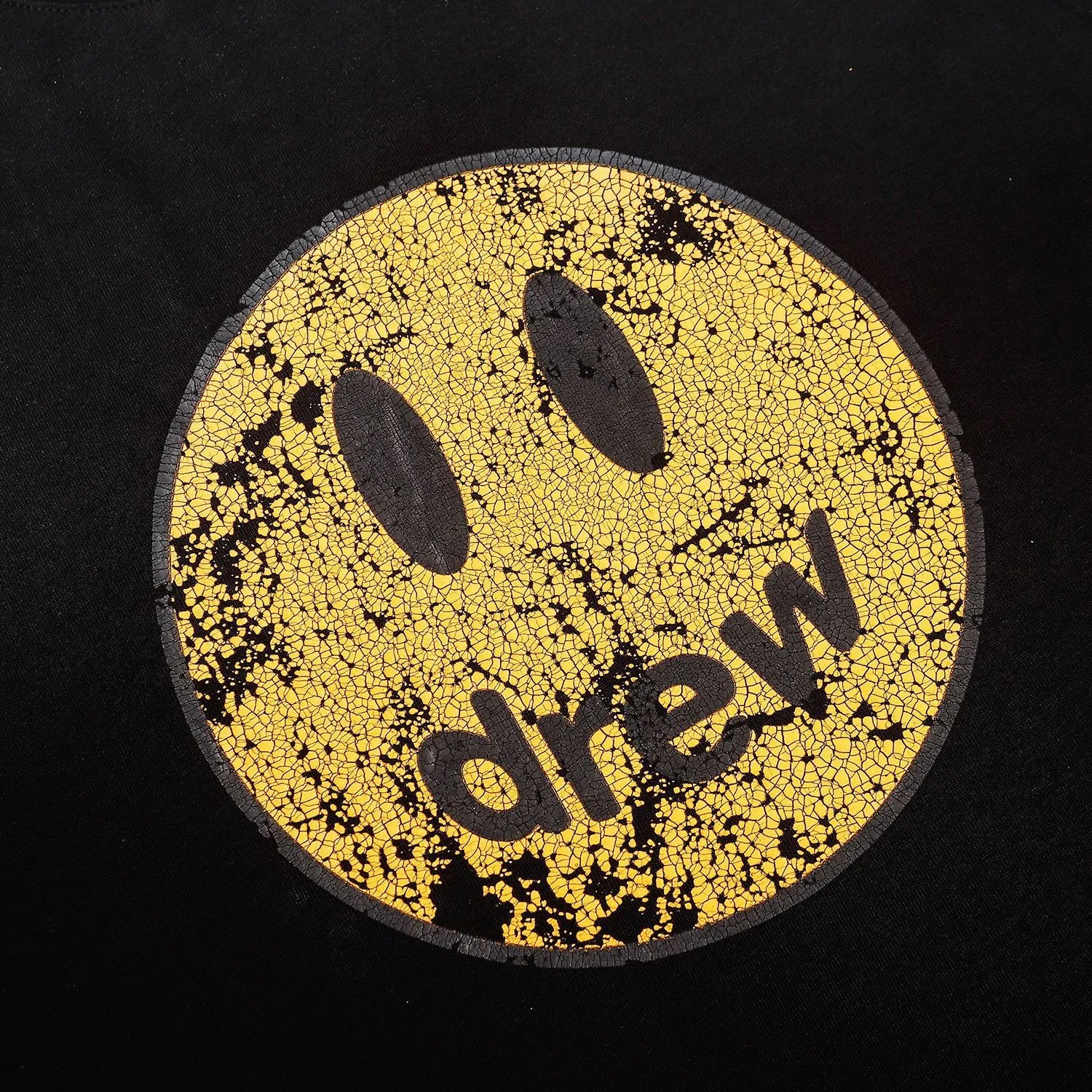 Vintage Washed Smiley Graphic Tee Noir - Gallery Image 4 - Detailed View