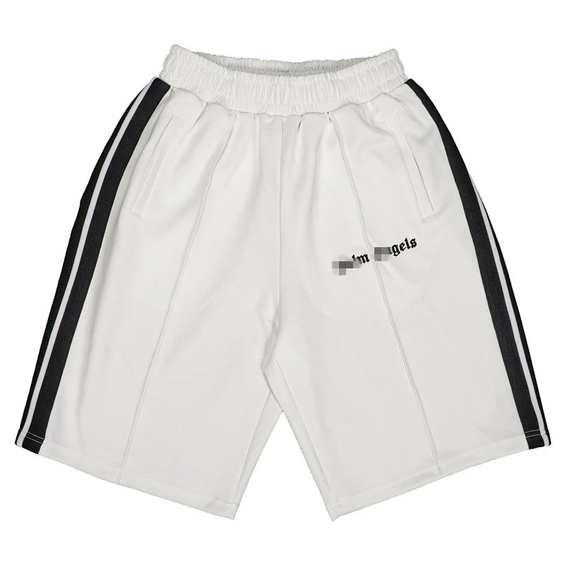 Streetwear Stripe Shorts Elastic Waist Unisex Ivory - Palm Angels - Cnfans - $22.90