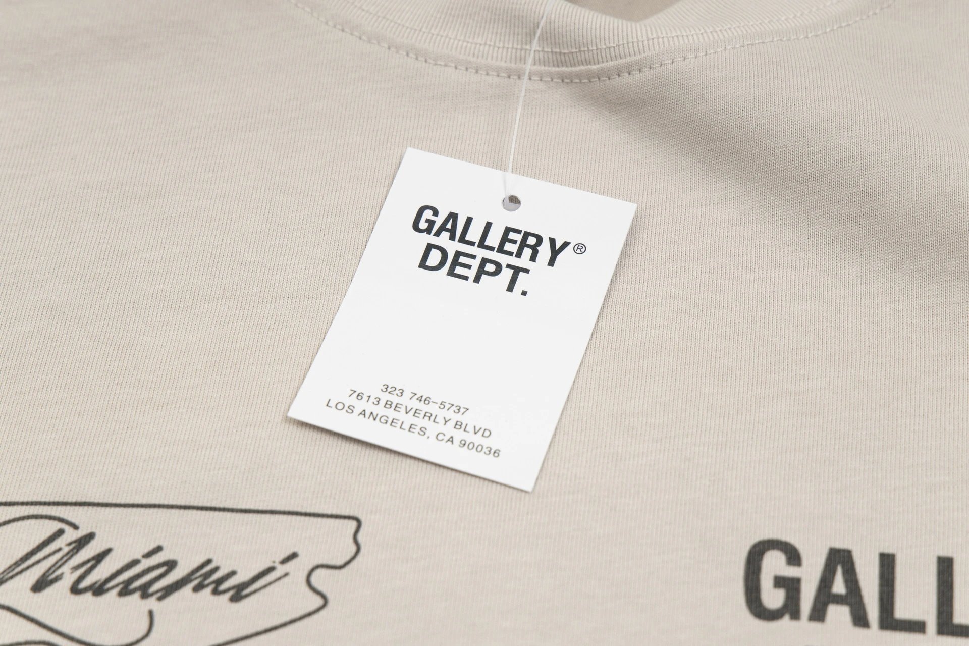Gallery Dept Beige Racing T-shirt - Gallery Image 7 - Detailed View