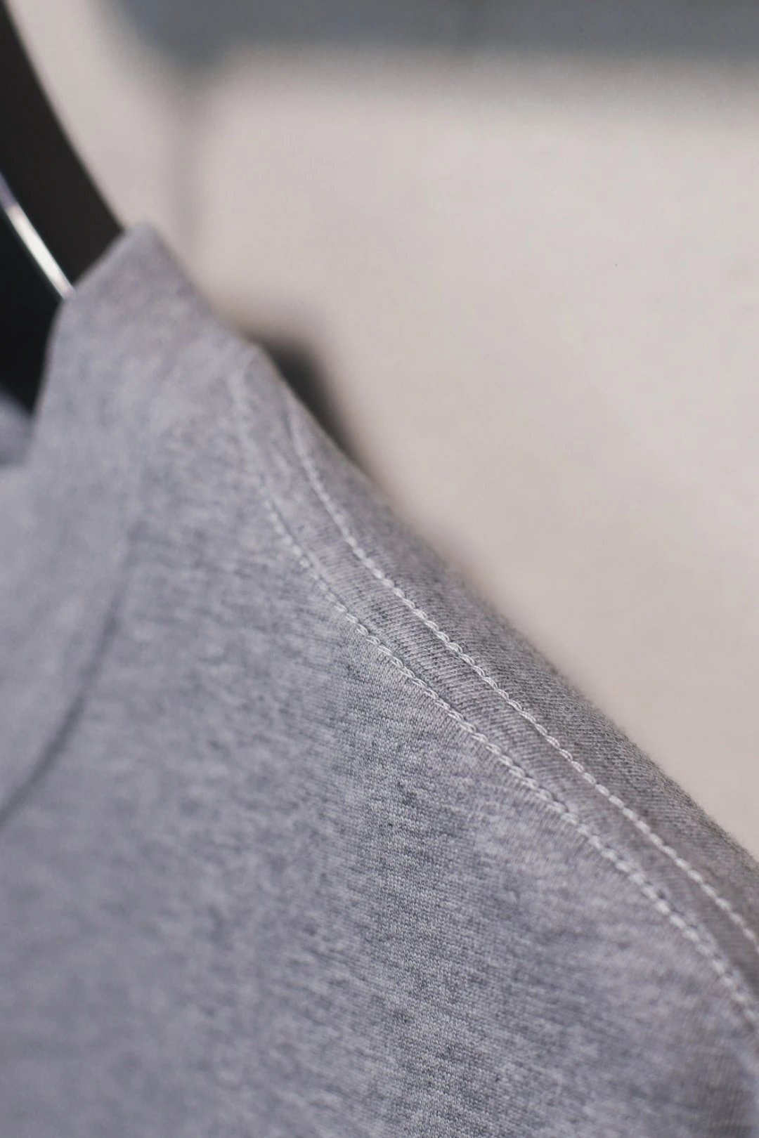 Casual Block T-Shirt Unisex Cotton Tee - Heather Grey - Gallery Image 6 - Detailed View