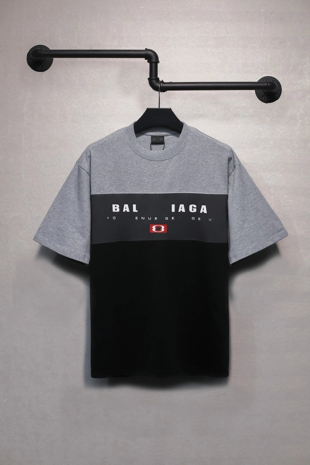 Casual Block T-Shirt Unisex Cotton Tee - Heather Grey - Balenciaga - Cnfans - $33.23