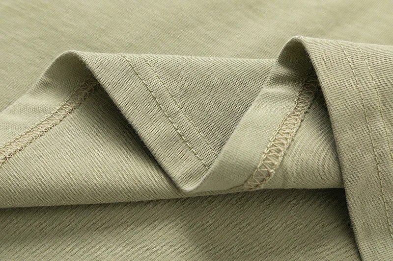 Vintage Graphic Streetwear Cotton T-Shirt Moss Green - Gallery Image 11 - Detailed View