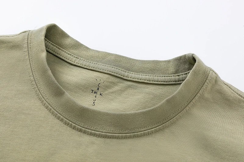 Vintage Graphic Streetwear Cotton T-Shirt Moss Green - Gallery Image 6 - Detailed View