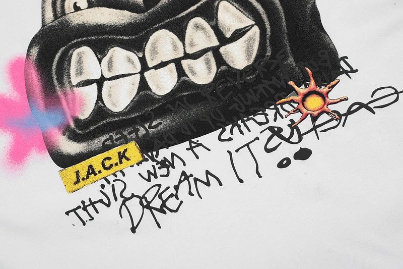 Street Graffiti Cartoon Tee White - Gallery Image 9 - Detailed View