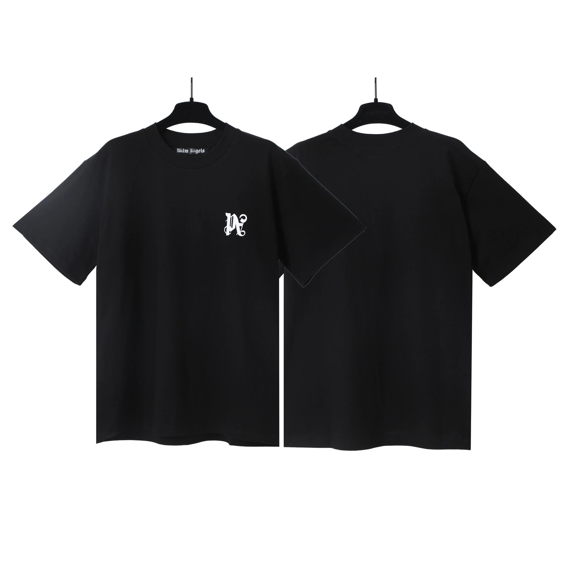 Streetwear Cotton Graphic Logo T-Shirt Unisex Jet Black - Palm Angels - Cnfans - $20.65