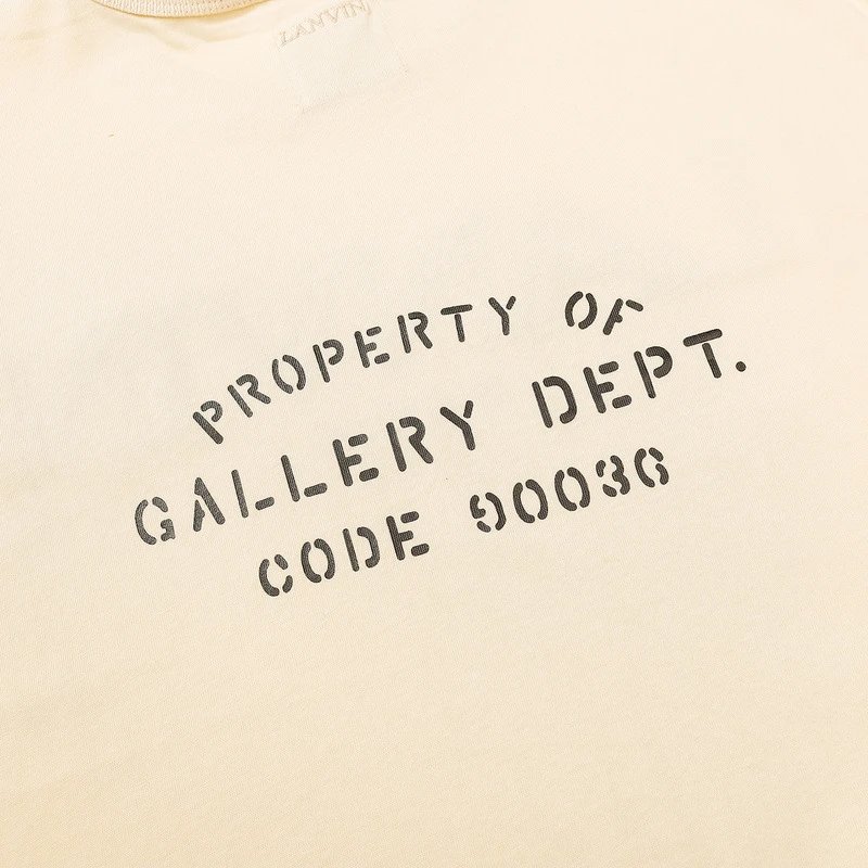 Lanvin x Gallery Dept Paint Splatter Tee Beige - Gallery Image 5 - Detailed View