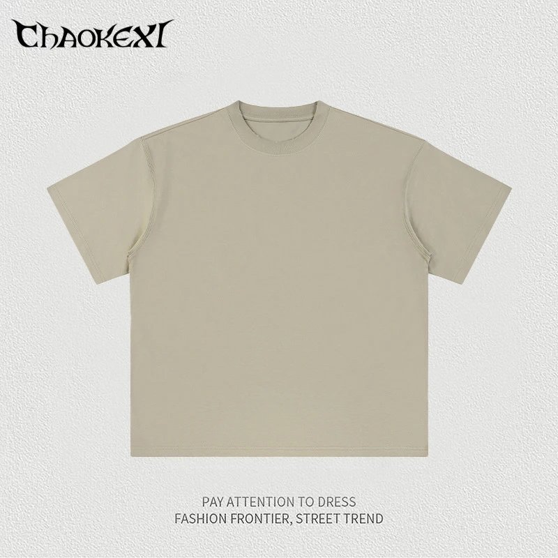 Street Cotton Summer T-Shirt for Men Ecru - ChaoKeXi - Cnfans - $16.68