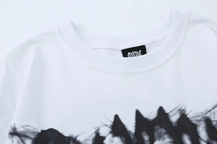 Gothic Smoke Skull T-Shirt Onyx - Gallery Image 8 - Detailed View