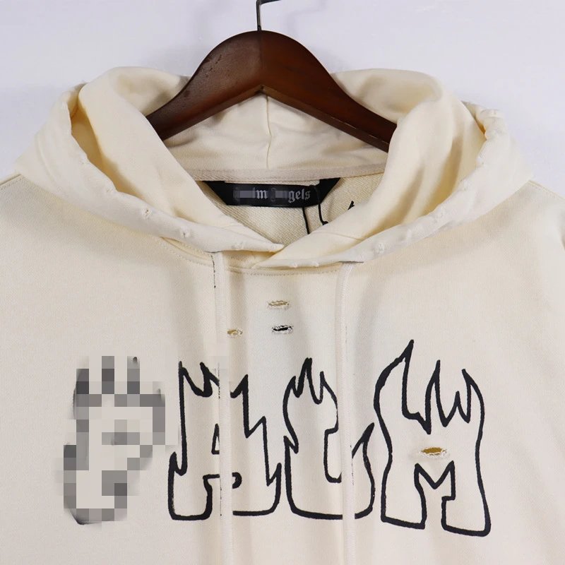 Street Palm Tree Hoodie Unisex Cotton Onyx - Gallery Image 4 - Detailed View