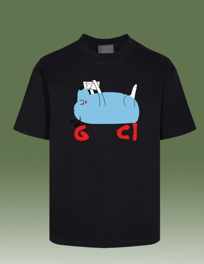 Cartoon Print Cotton Tee Casual Style Onyx - Gucci - Cnfans - $25.81