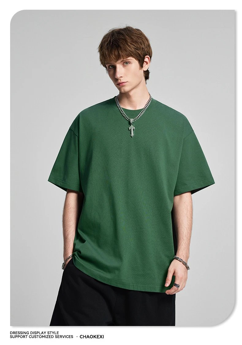 Men's Cotton Short Sleeve Trendy T-Shirt Coral - Gallery Image 7 - Detailed View