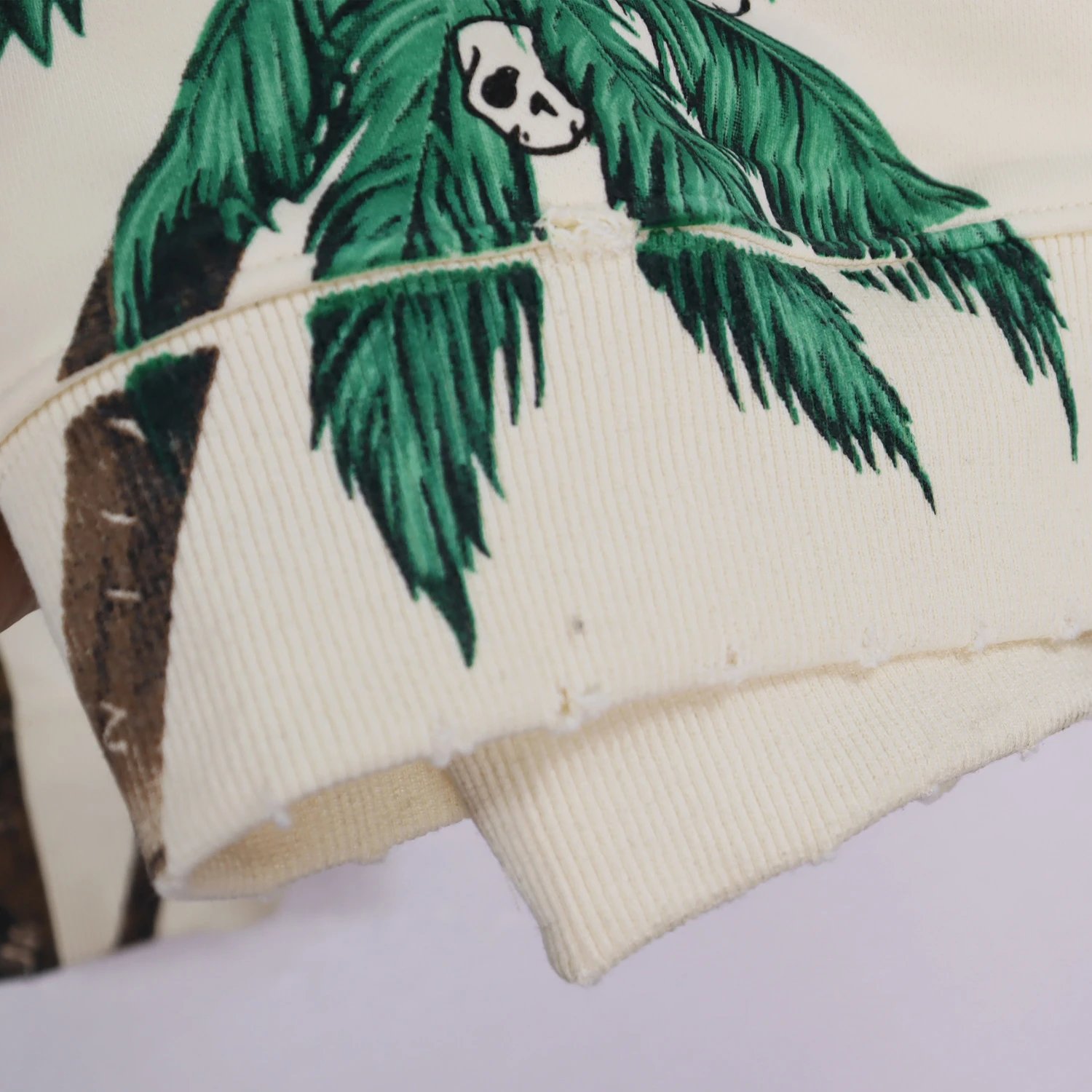 Street Palm Tree Hoodie Unisex Cotton Onyx - Gallery Image 8 - Detailed View