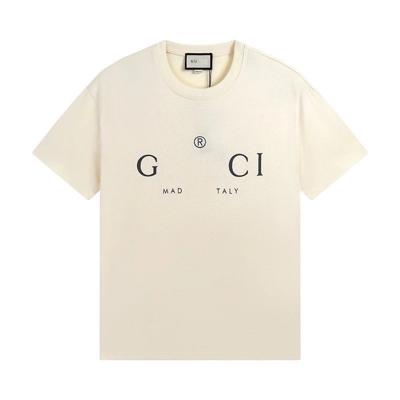 Casual Cotton Tee Unisex Top Ivory - Gucci - Cnfans - $21.94