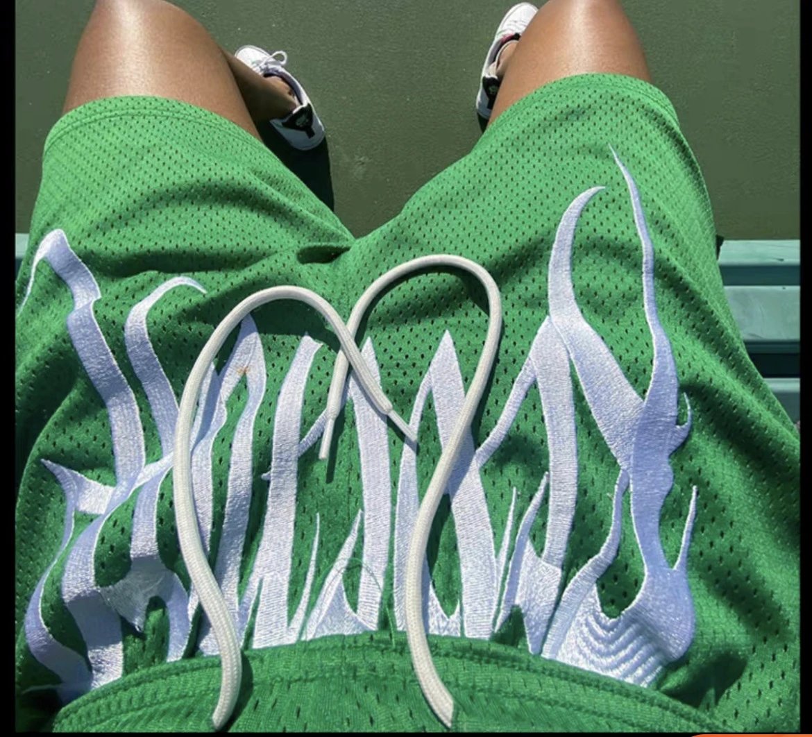 Street Mesh Basketball Shorts Ivory White - Gallery Image 14 - Detailed View