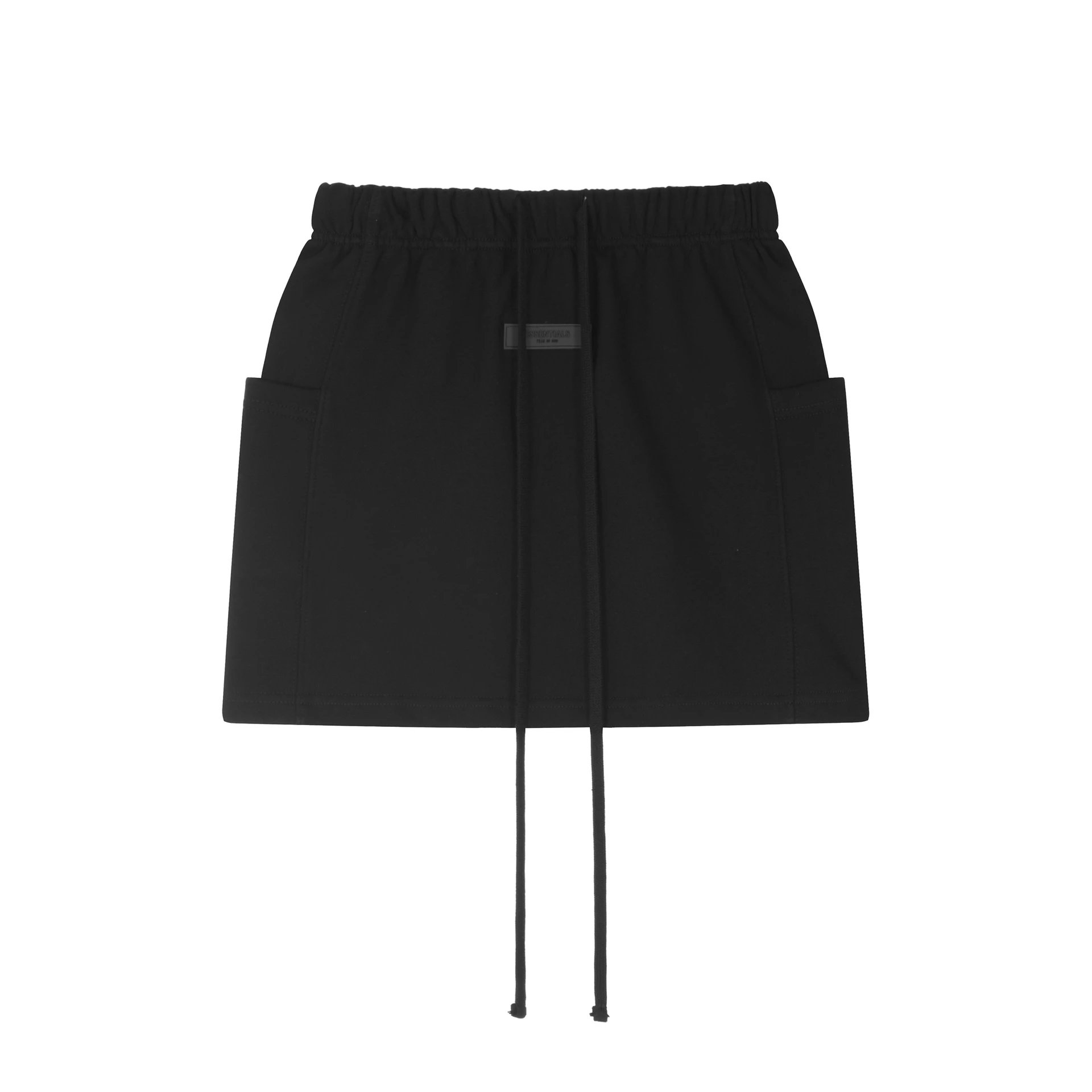 Streetwear Cotton Drawstring Skirt Olive Green - Gallery Image 2 - Detailed View
