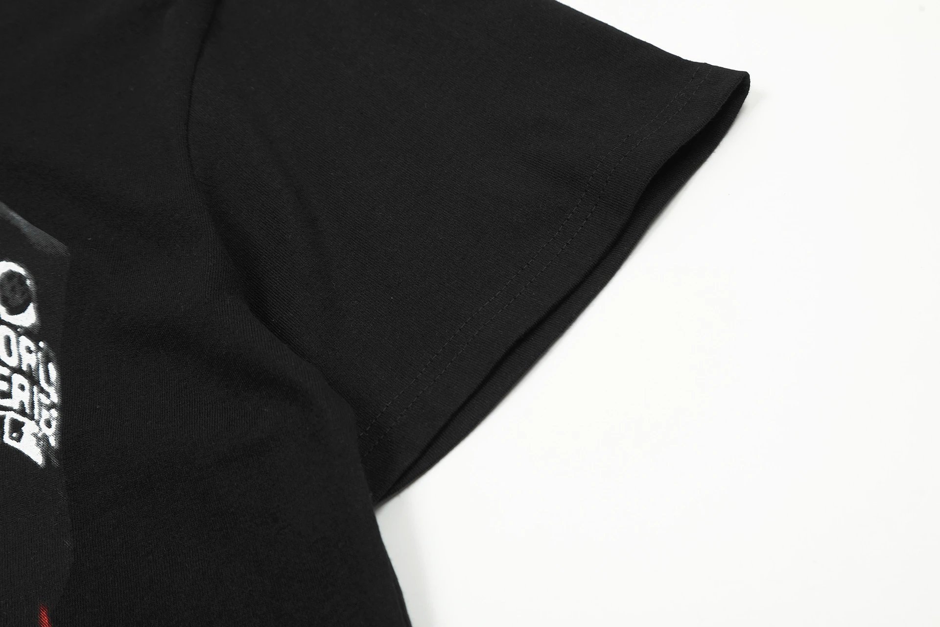 Vintage Graphic Streetwear Cotton Tee Noir - Gallery Image 10 - Detailed View