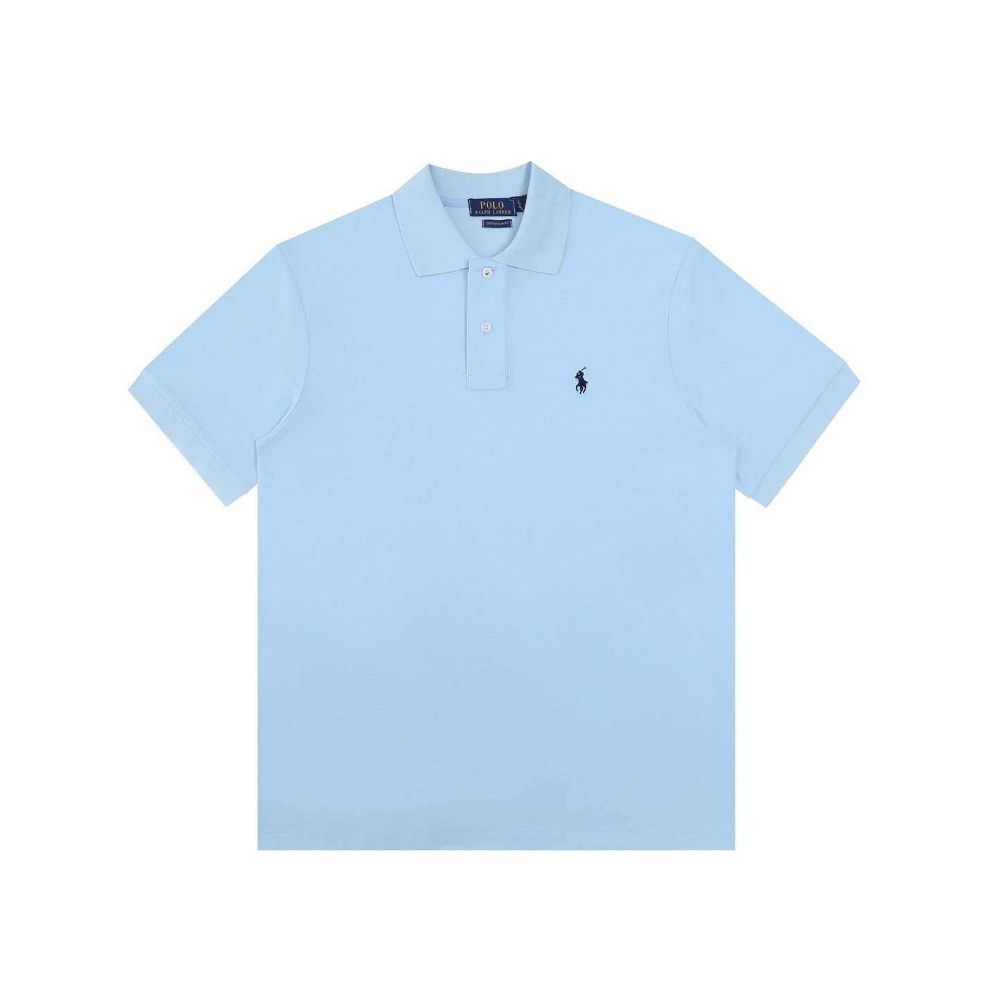 Classic Cotton Polo Shirt Casual Unisex Tee Azure - Ralph Lauren - Cnfans - $26.45