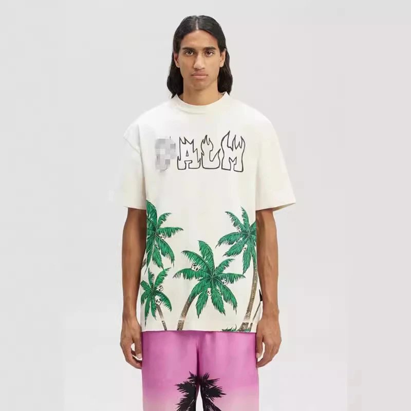 Vintage Cotton Skull Palm Tree Tee Ivory - Gallery Image 13 - Detailed View