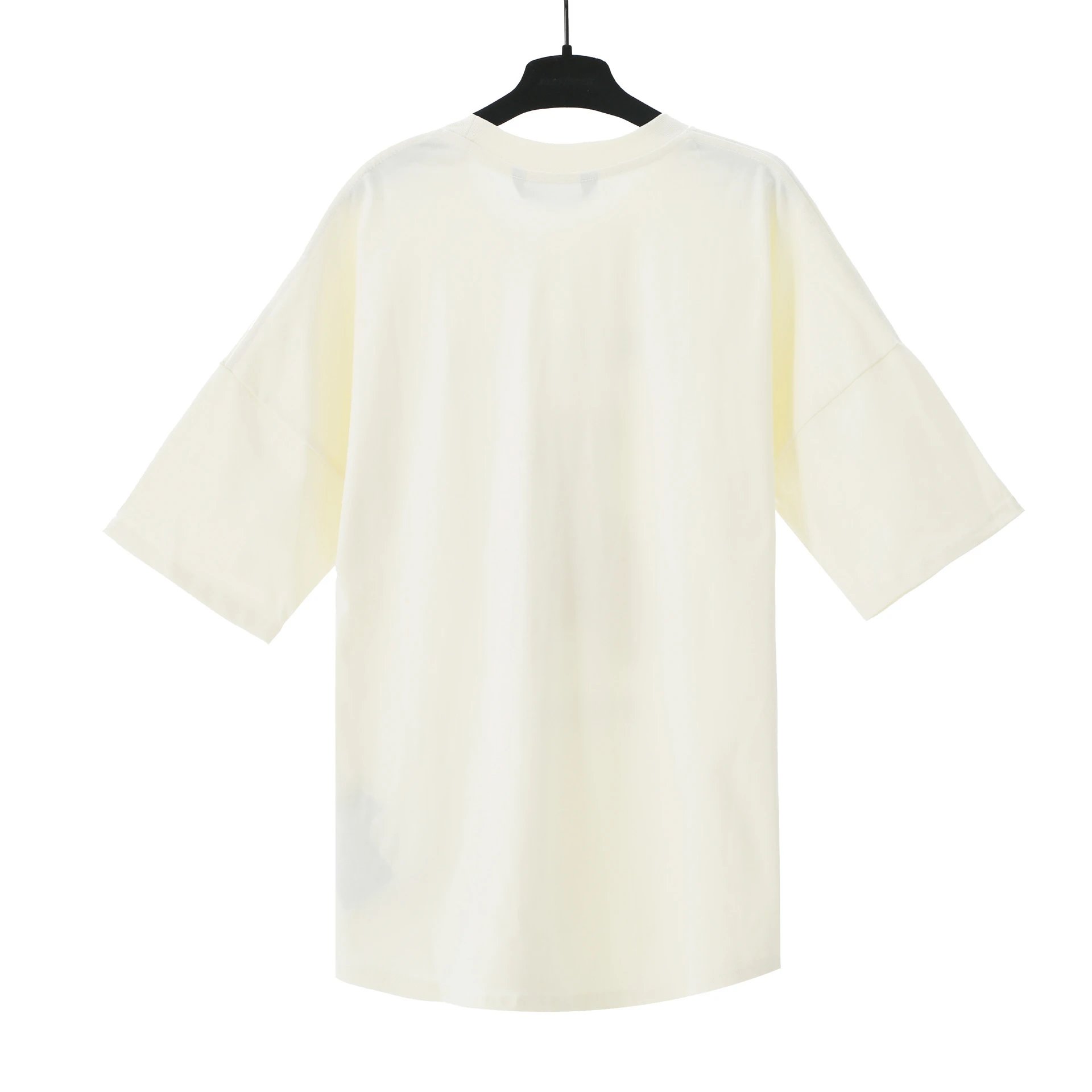 Streetwear Bear Graphic Cotton Tee Ivory Black - Gallery Image 3 - Detailed View