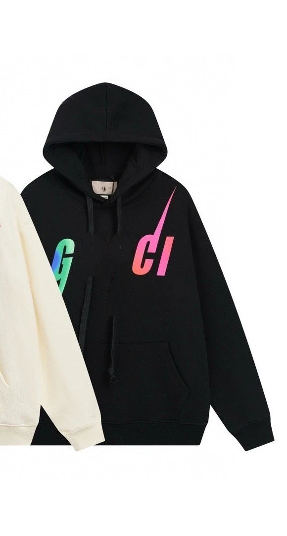 Classic Print Couple Cotton Hoodie Pullover - Onyx - Gucci - Cnfans - $39.03